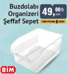 BUZDOLABI ORGANİZERİ ŞEFFAF SEPET